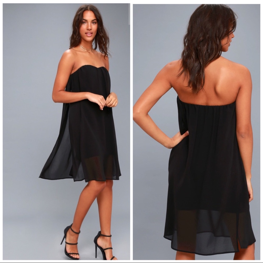 [Lulus] Allure Of it All Black Strapless Dress